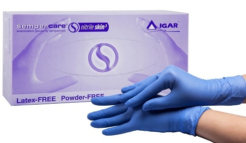 Перчатки смотровые нитриловые Sempercare Nitrile нестерильные неопудренные L